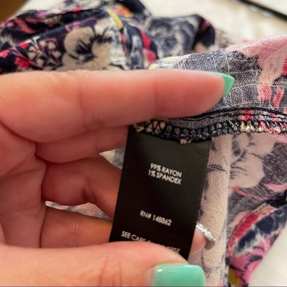 Torrid Floral Rayon Fit & Flare Cami Tank Blouse Top 10 Sz 00 - Picture 4 of 4